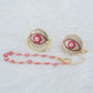 MIYOCAR pink Bling evil eye pacifier and clip set pacifier chain holder bling colorful sweet evil eye pacifier