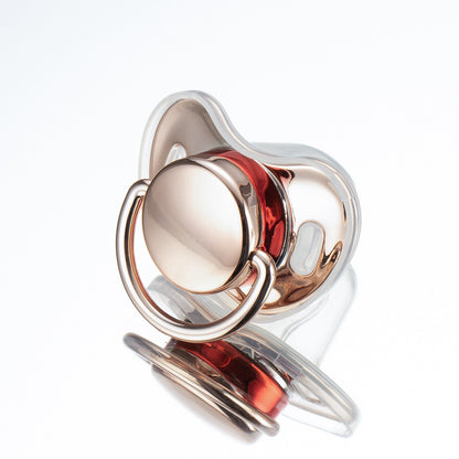 Miyocar Luxurious Rose Gold Pacifiers Bring 3 Replacement Silicone Teat Includes All Size for Boy and Girl Baby Shower Gift