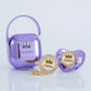 MIYOCAR personalized Metallic purple bling pacifier and clip pacifier box set BPA free dummy Luxury unique color and design