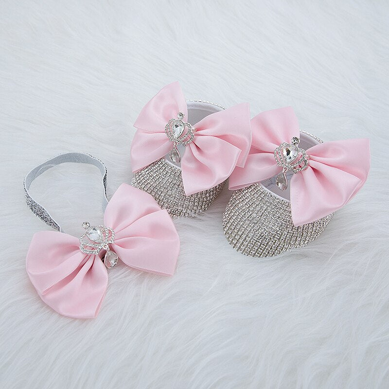 MIYOCAR bling crown pink bling baby girl first walker Newborn Infant shoes perfect new born gift SPC