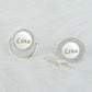 MIYOCAR Personalized rose silver white bling pacifier and pacifier clip BPA free dummy bling unique design PWG-1