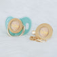 MIYOCAR Bling custom pacifier and clip set gold collection